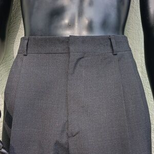 ANDHURST MEN'S VINTAGE DOUBLE-PLEATED WOOL BLEND DRESS TROUSERS